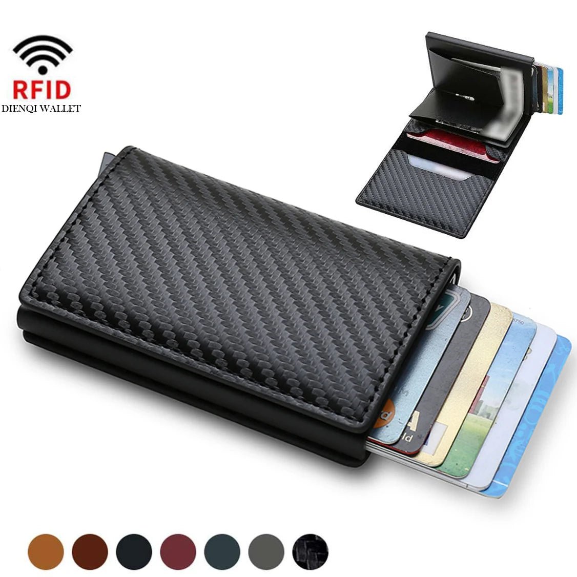 Carbon Fiber Slim Aluminum Men Wallet ID Credit Card Holder Mini RFID Wallet Automatic Pop up Bank Card Case Black Vallet 2023 - Blount ExpressCarbon Fiber Slim Aluminum Men Wallet ID Credit Card Holder Mini RFID Wallet Automatic Pop up Bank Card Case Black Vallet 2023AccesoryCarbon Fiber Slim Aluminum Men Wallet ID Credit Card Holder Mini RFID Wallet Automatic Pop up Bank Card Case Black Vallet 202314:691#Grey