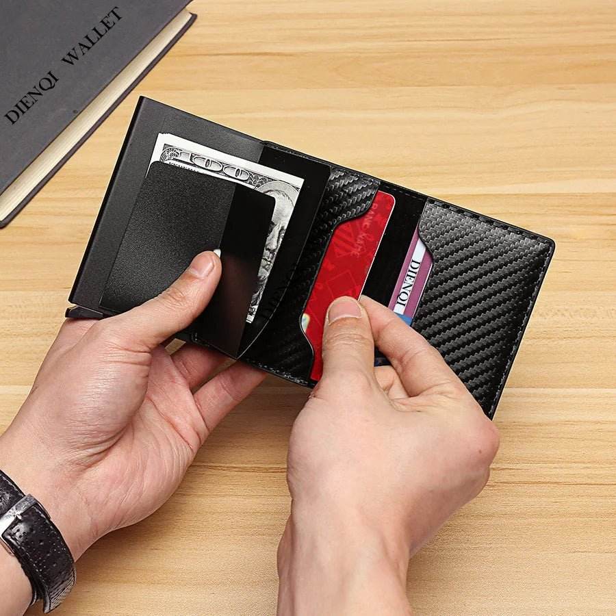 Carbon Fiber Slim Aluminum Men Wallet ID Credit Card Holder Mini RFID Wallet Automatic Pop up Bank Card Case Black Vallet 2023 - Blount ExpressCarbon Fiber Slim Aluminum Men Wallet ID Credit Card Holder Mini RFID Wallet Automatic Pop up Bank Card Case Black Vallet 2023AccesoryCarbon Fiber Slim Aluminum Men Wallet ID Credit Card Holder Mini RFID Wallet Automatic Pop up Bank Card Case Black Vallet 202314:691#Grey