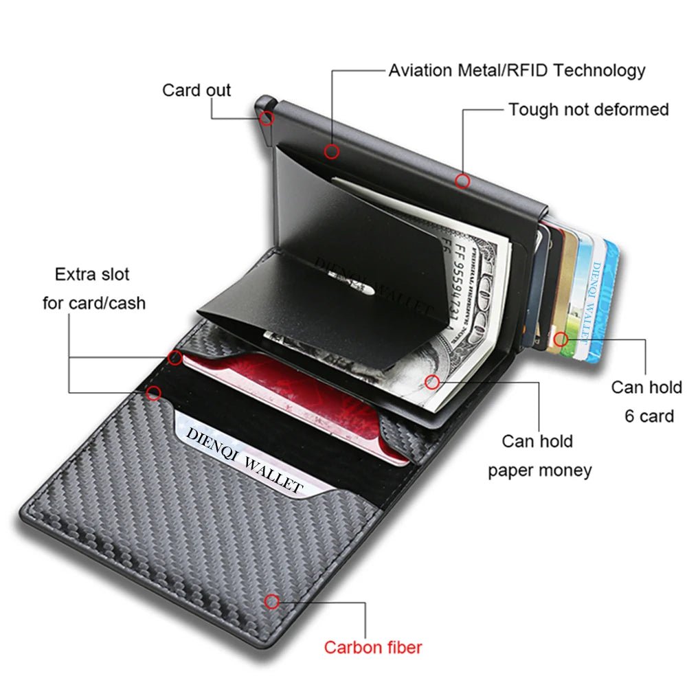 Carbon Fiber Slim Aluminum Men Wallet ID Credit Card Holder Mini RFID Wallet Automatic Pop up Bank Card Case Black Vallet 2023 - Blount ExpressCarbon Fiber Slim Aluminum Men Wallet ID Credit Card Holder Mini RFID Wallet Automatic Pop up Bank Card Case Black Vallet 2023AccesoryCarbon Fiber Slim Aluminum Men Wallet ID Credit Card Holder Mini RFID Wallet Automatic Pop up Bank Card Case Black Vallet 202314:691#Grey