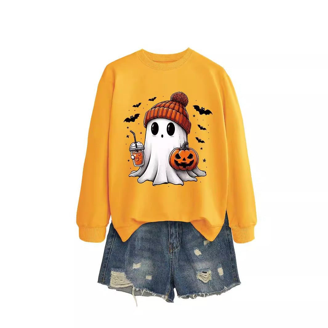 Fashion Long Sleeve Milk Tea Pumpkin Bat Printed Crew Neck Sweatshirt - Blount ExpressFashion Long Sleeve Milk Tea Pumpkin Bat Printed Crew Neck Sweatshirt0Fashion Long Sleeve Milk Tea Pumpkin Bat Printed Crew Neck SweatshirtCJWY211894901AZ