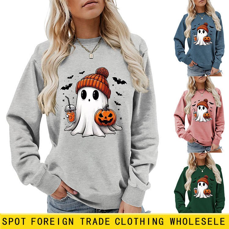 Fashion Long Sleeve Milk Tea Pumpkin Bat Printed Crew Neck Sweatshirt - Blount ExpressFashion Long Sleeve Milk Tea Pumpkin Bat Printed Crew Neck Sweatshirt0Fashion Long Sleeve Milk Tea Pumpkin Bat Printed Crew Neck SweatshirtCJWY211894901AZ