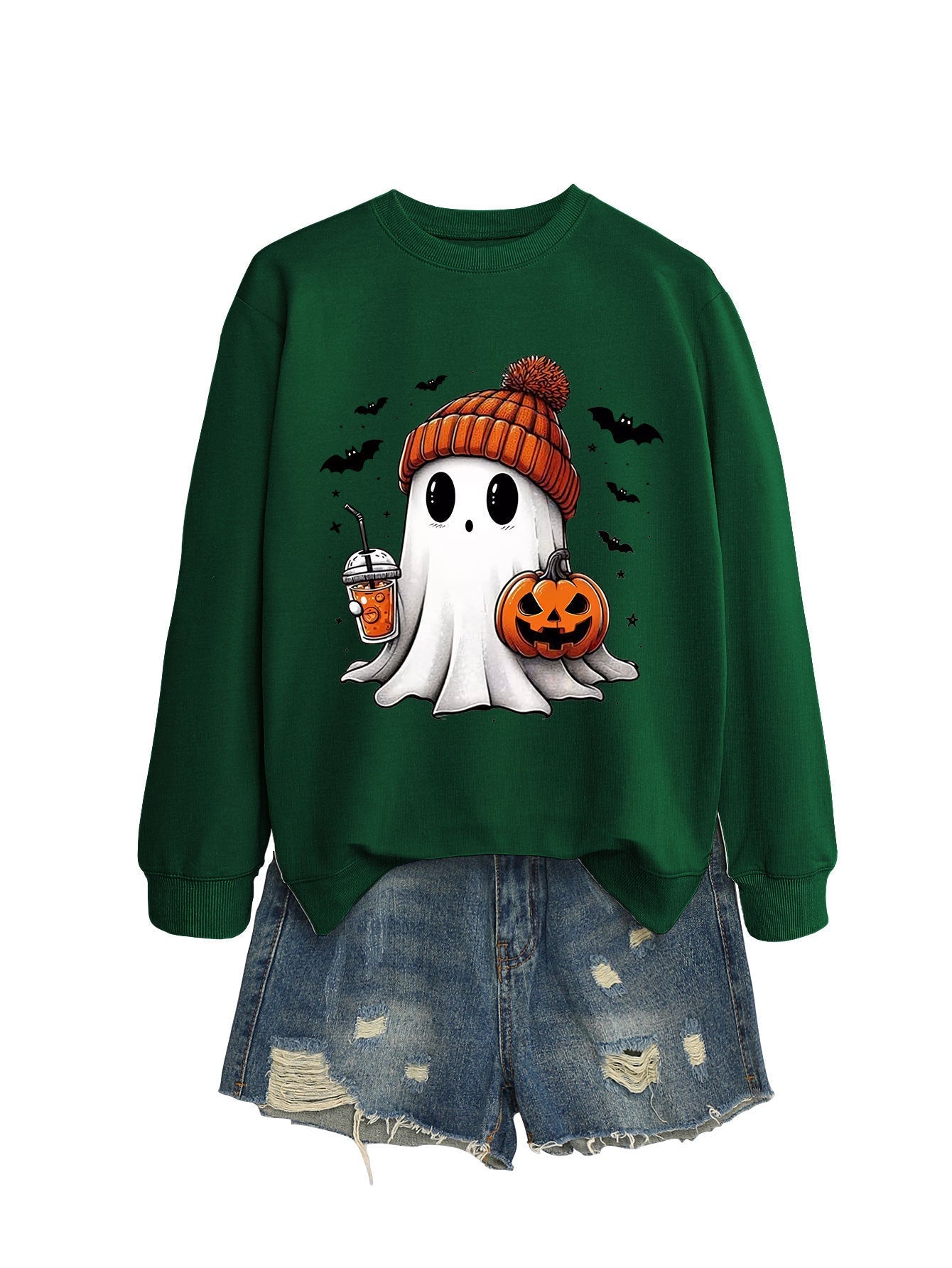 Fashion Long Sleeve Milk Tea Pumpkin Bat Printed Crew Neck Sweatshirt - Blount ExpressFashion Long Sleeve Milk Tea Pumpkin Bat Printed Crew Neck Sweatshirt0Fashion Long Sleeve Milk Tea Pumpkin Bat Printed Crew Neck SweatshirtCJWY211894921UF