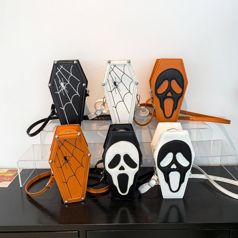 Halloween Coffin - shape Shoulder Bag Gothic Ghost Spider Web Messenger Crossbody Bag Kids Personality Phone Bag For Women - Blount ExpressHalloween Coffin - shape Shoulder Bag Gothic Ghost Spider Web Messenger Crossbody Bag Kids Personality Phone Bag For Women4Halloween Coffin - shape Shoulder Bag Gothic Ghost Spider Web Messenger Crossbody Bag Kids Personality Phone Bag For WomenCJNS211981201AZ