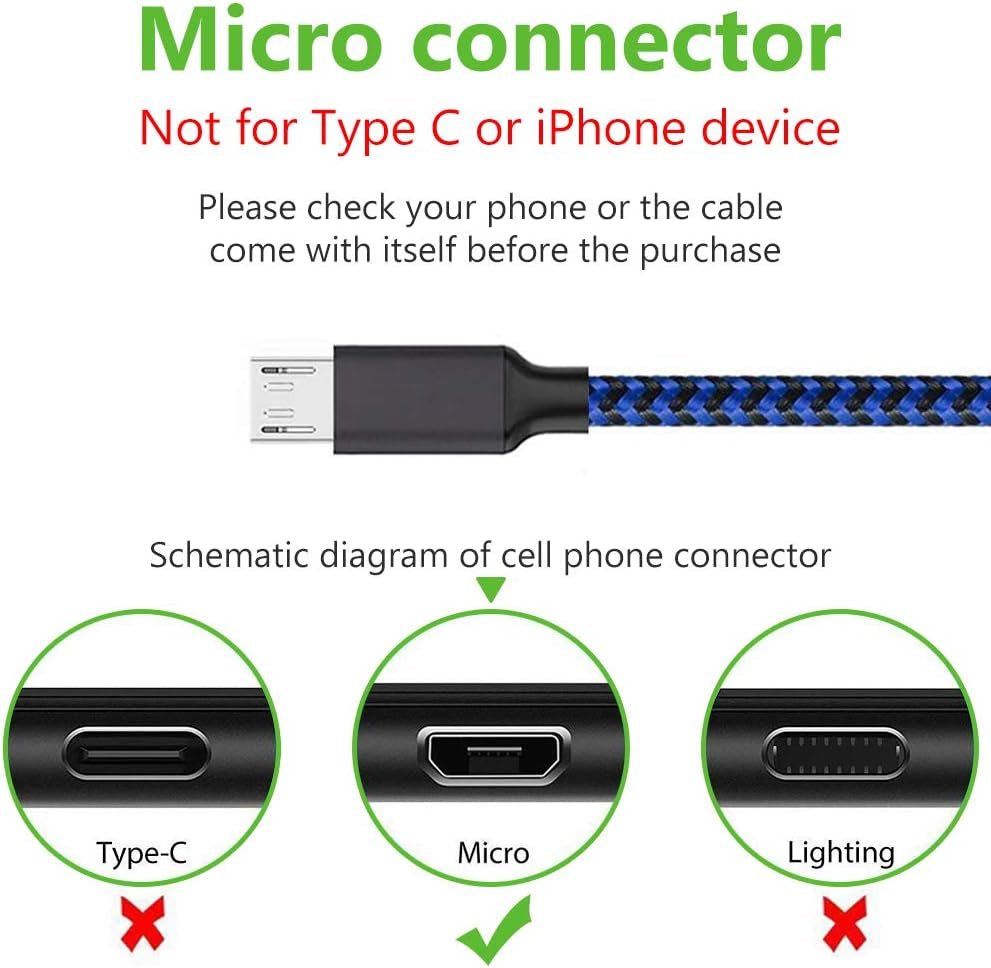 Hoblaze Micro USB Cable 1Ft 5 Pack, Short Android Charger Cable Braided Fast Charging Phone Charger Cord Compatible with Galaxy S7 S6 Edge, Kindle, Note 5, Windows Smartphones and More - Blue - Blount ExpressHoblaze Micro USB Cable 1Ft 5 Pack, Short Android Charger Cable Braided Fast Charging Phone Charger Cord Compatible with Galaxy S7 S6 Edge, Kindle, Note 5, Windows Smartphones and More - BlueHoblaze Micro USB Cable 1Ft 5 Pack, Short Android Charger Cable Braided Fast Charging Phone Charger C