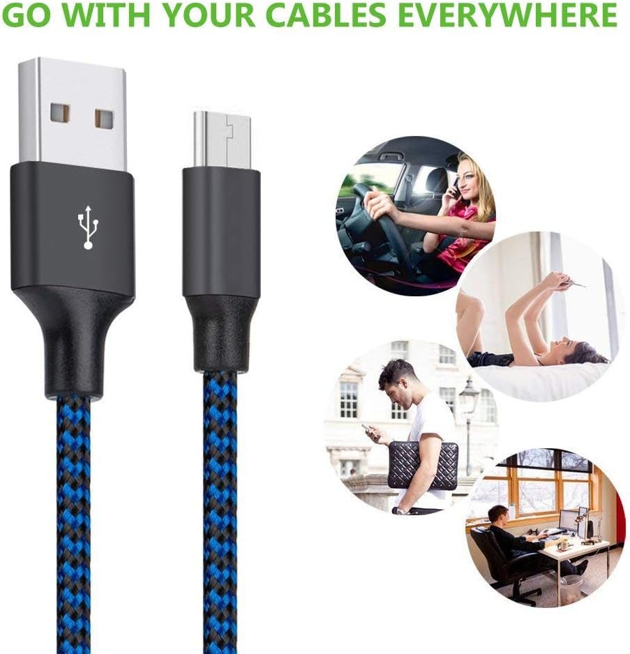 Hoblaze Micro USB Cable 1Ft 5 Pack, Short Android Charger Cable Braided Fast Charging Phone Charger Cord Compatible with Galaxy S7 S6 Edge, Kindle, Note 5, Windows Smartphones and More - Blue - Blount ExpressHoblaze Micro USB Cable 1Ft 5 Pack, Short Android Charger Cable Braided Fast Charging Phone Charger Cord Compatible with Galaxy S7 S6 Edge, Kindle, Note 5, Windows Smartphones and More - BlueHoblaze Micro USB Cable 1Ft 5 Pack, Short Android Charger Cable Braided Fast Charging Phone Charger C