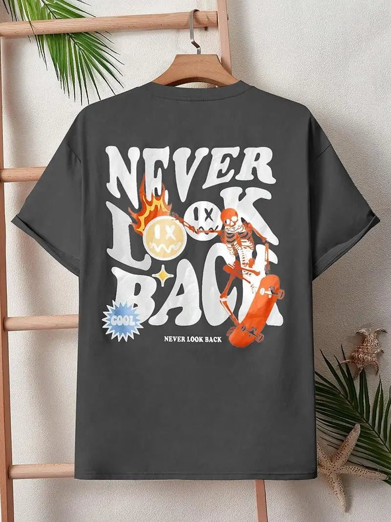 Never Look Back Creative Smile Skull Printing Cartoons Street Print Tshirt Man Loose Tee Clothes Cotton Crewneck Tops T-Shirt - Blount ExpressNever Look Back Creative Smile Skull Printing Cartoons Street Print Tshirt Man Loose Tee Clothes Cotton Crewneck Tops T-ShirtNever Look Back Creative Smile Skull Printing Cartoons Street Print Tshirt Man Loose Tee Clothes Cotton Crewneck Tops T-Shirt084d9bd0-214e-4f9c-a617-ef20082329e4