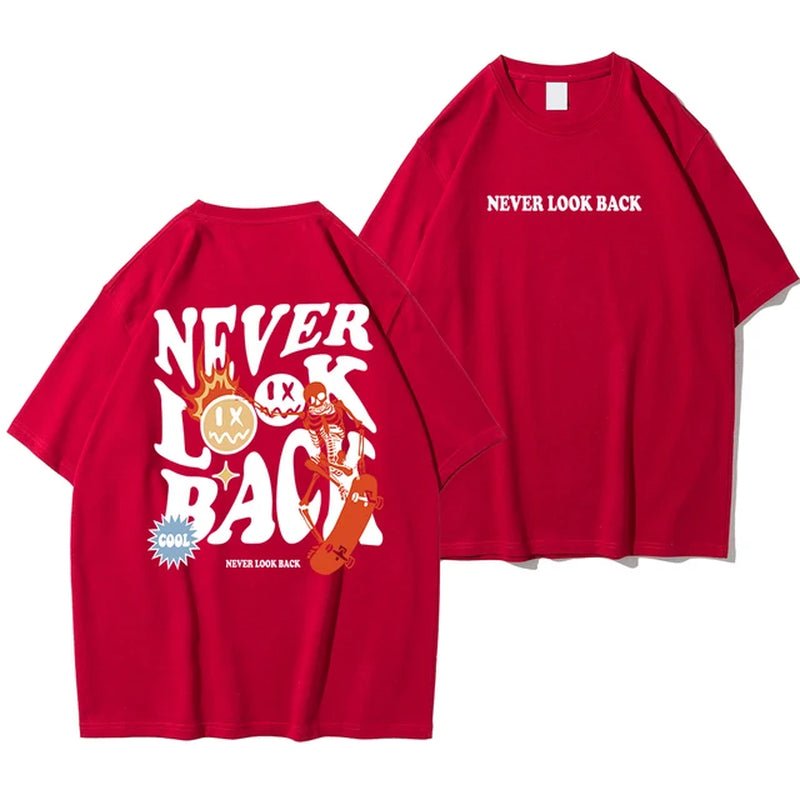 Never Look Back Creative Smile Skull Printing Cartoons Street Print Tshirt Man Loose Tee Clothes Cotton Crewneck Tops T-Shirt - Blount ExpressNever Look Back Creative Smile Skull Printing Cartoons Street Print Tshirt Man Loose Tee Clothes Cotton Crewneck Tops T-ShirtNever Look Back Creative Smile Skull Printing Cartoons Street Print Tshirt Man Loose Tee Clothes Cotton Crewneck Tops T-Shirt8323a6d8-202f-4474-ba72-b77d302338ac