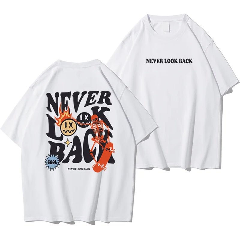 Never Look Back Creative Smile Skull Printing Cartoons Street Print Tshirt Man Loose Tee Clothes Cotton Crewneck Tops T-Shirt - Blount ExpressNever Look Back Creative Smile Skull Printing Cartoons Street Print Tshirt Man Loose Tee Clothes Cotton Crewneck Tops T-ShirtNever Look Back Creative Smile Skull Printing Cartoons Street Print Tshirt Man Loose Tee Clothes Cotton Crewneck Tops T-Shirt6bfb5fa0-5de3-4661-b9ff-f761e9398056