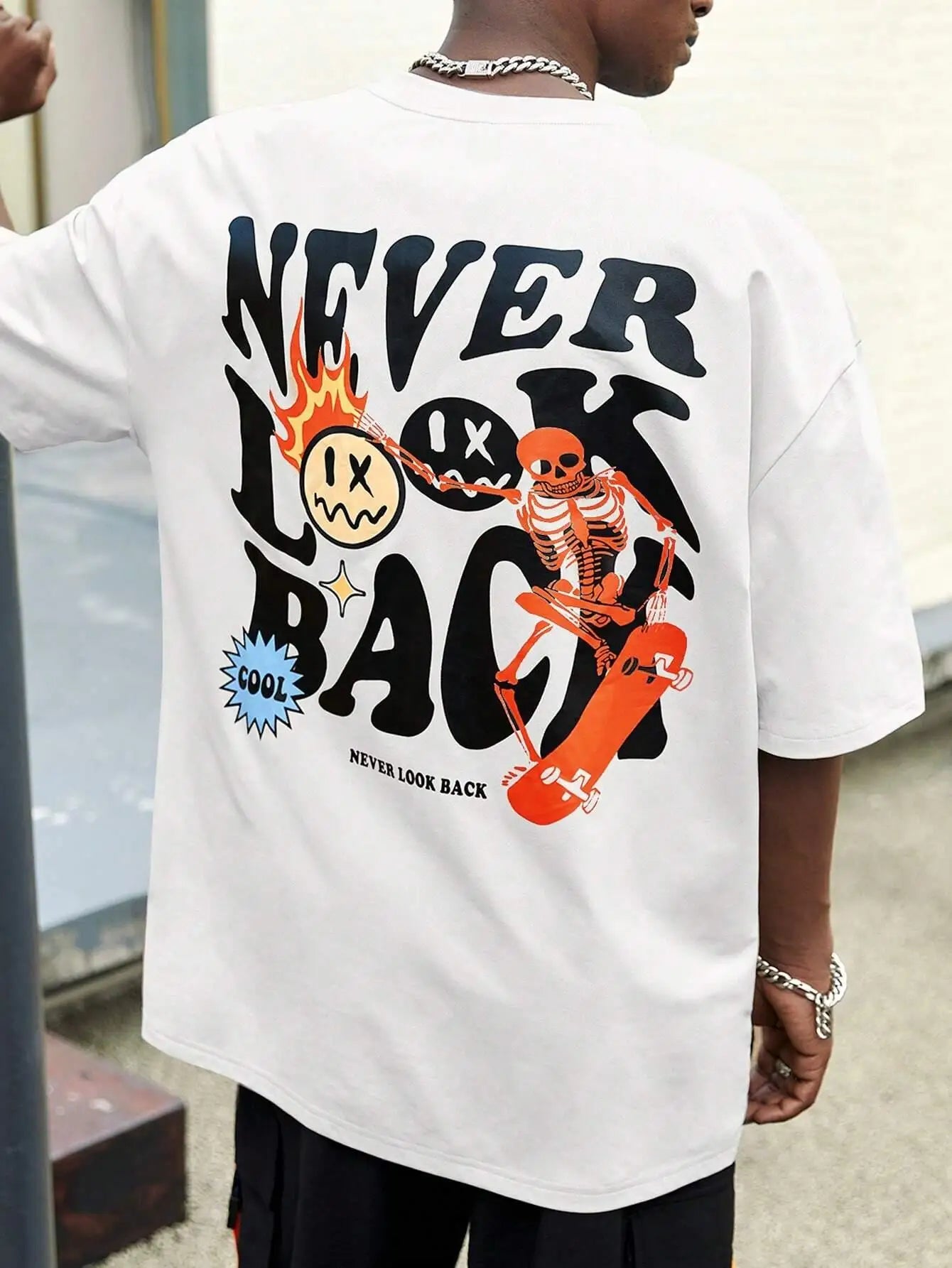 Never Look Back Creative Smile Skull Printing Cartoons Street Print Tshirt Man Loose Tee Clothes Cotton Crewneck Tops T-Shirt - Blount ExpressNever Look Back Creative Smile Skull Printing Cartoons Street Print Tshirt Man Loose Tee Clothes Cotton Crewneck Tops T-ShirtNever Look Back Creative Smile Skull Printing Cartoons Street Print Tshirt Man Loose Tee Clothes Cotton Crewneck Tops T-Shirt084d9bd0-214e-4f9c-a617-ef20082329e4