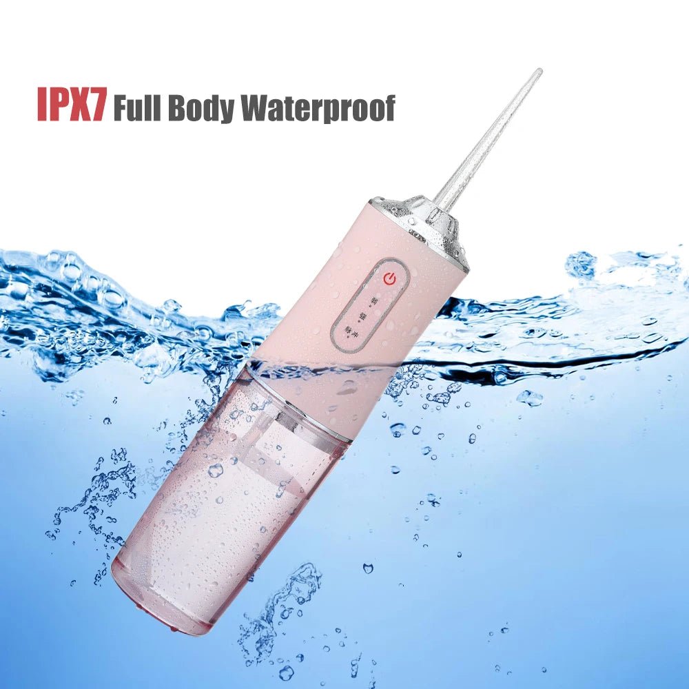 Oral Irrigator Portable Dental Water Flosser USB Rechargeable Water Jet Floss Tooth Pick 4 Jet Tip 220ml 3 Modes IPX7 1400rpm - Blount ExpressOral Irrigator Portable Dental Water Flosser USB Rechargeable Water Jet Floss Tooth Pick 4 Jet Tip 220ml 3 Modes IPX7 1400rpmDental HealthOral Irrigator Portable Dental Water Flosser USB Rechargeable Water Jet Floss Tooth Pick 4 Jet Tip 220ml 3 Modes IPX7 1400rpm14:29#White