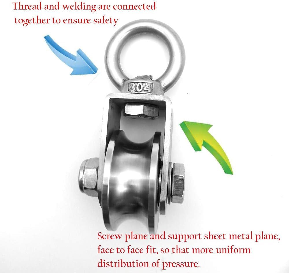 RHKING Pulley Wheel Heavy Duty Pulley Stainless Super Silent Detachable Duplex Bearing 360 Degree Rotation Smooth Loading 1100Lb/500 Kg for Material Handling and Moving - Blount ExpressRHKING Pulley Wheel Heavy Duty Pulley Stainless Super Silent Detachable Duplex Bearing 360 Degree Rotation Smooth Loading 1100Lb/500 Kg for Material Handling and MovingRHKING Pulley Wheel Heavy Duty Pulley Stainless Super Silent Detachable Duplex Bearing 360 Degree Rotation Smooth Loading 1100Lb/500 Kg for Materia