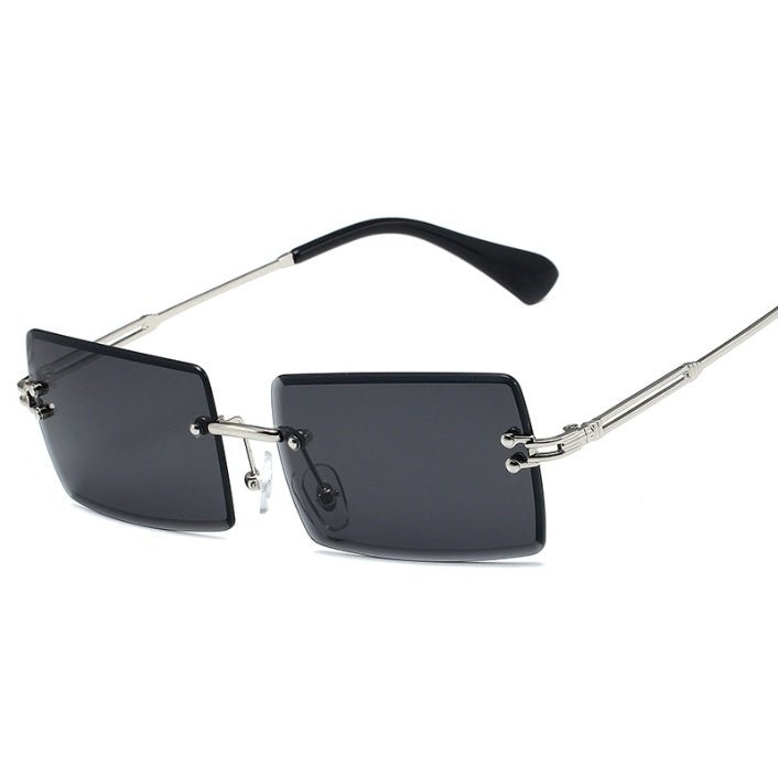 Rimless Rectangle Sunglasses Square Fashion Hip - hop Sunglasses Tide Ins Retro Street Beat Cut Edge Sunglasses - Blount ExpressRimless Rectangle Sunglasses Square Fashion Hip - hop Sunglasses Tide Ins Retro Street Beat Cut Edge Sunglasses0Rimless Rectangle Sunglasses Square Fashion Hip - hop Sunglasses Tide Ins Retro Street Beat Cut Edge SunglassesCJNSFSYJ00318 - Silver frame grey sheet