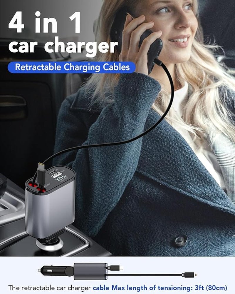 TIKTOK SHOP Retractable Car Charger, 4 in 1 Fast Car Phone Charger 66W, Retractable Cables and USB Car Charger,Compatible with Iphone 15/14/13/12/11,Galaxy,Pixel - Blount ExpressTIKTOK SHOP Retractable Car Charger, 4 in 1 Fast Car Phone Charger 66W, Retractable Cables and USB Car Charger,Compatible with Iphone 15/14/13/12/11,Galaxy,PixelTIKTOK SHOP Retractable Car Charger, 4 in 1 Fast Car Phone Charger 66W, Retractable Cables and USB Car Charger,Compatible with Iphone 15/14/13/12/11,Galaxy,Pixel