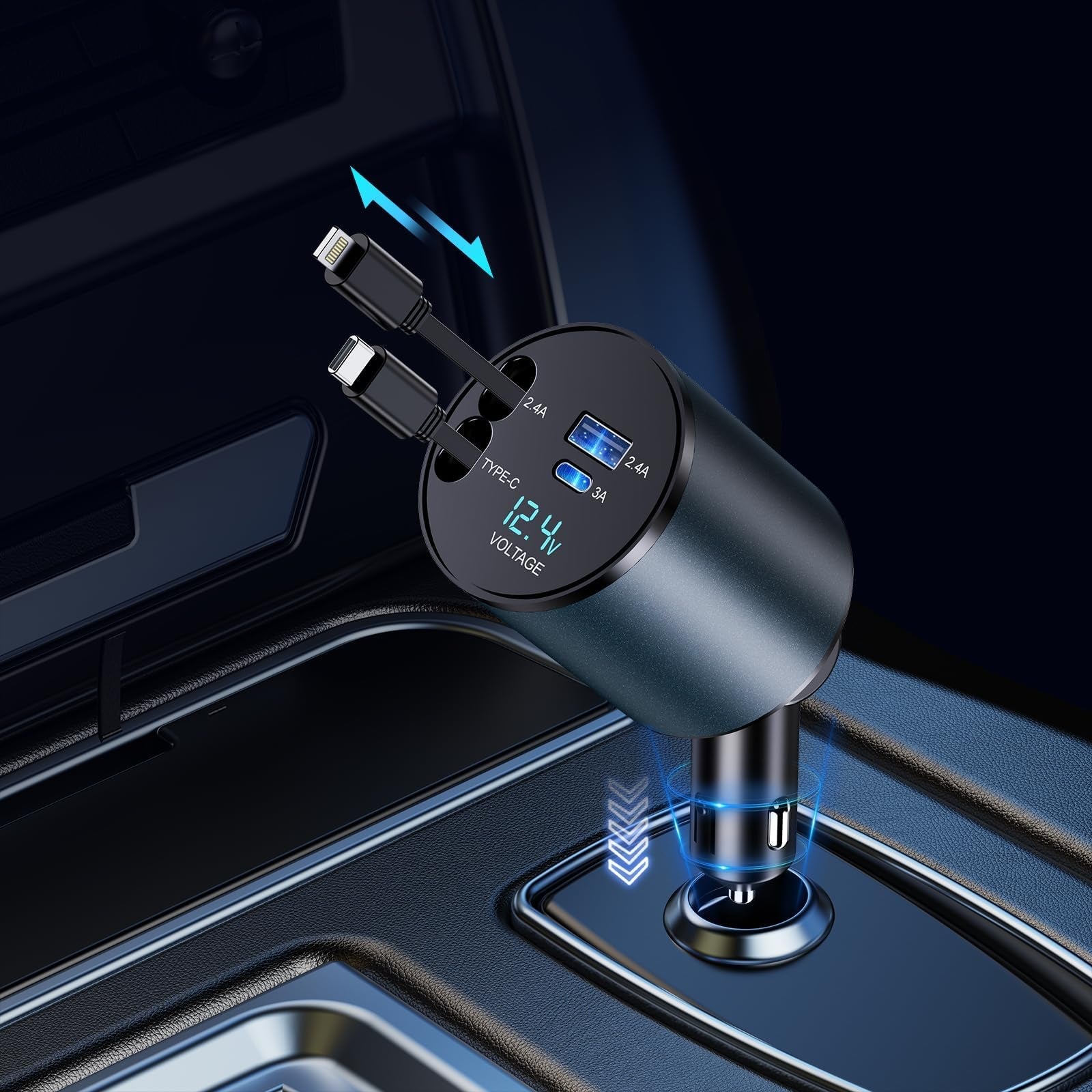 TIKTOK SHOP Retractable Car Charger, 4 in 1 Fast Car Phone Charger 66W, Retractable Cables and USB Car Charger,Compatible with Iphone 15/14/13/12/11,Galaxy,Pixel - Blount ExpressTIKTOK SHOP Retractable Car Charger, 4 in 1 Fast Car Phone Charger 66W, Retractable Cables and USB Car Charger,Compatible with Iphone 15/14/13/12/11,Galaxy,PixelTIKTOK SHOP Retractable Car Charger, 4 in 1 Fast Car Phone Charger 66W, Retractable Cables and USB Car Charger,Compatible with Iphone 15/14/13/12/11,Galaxy,Pixel