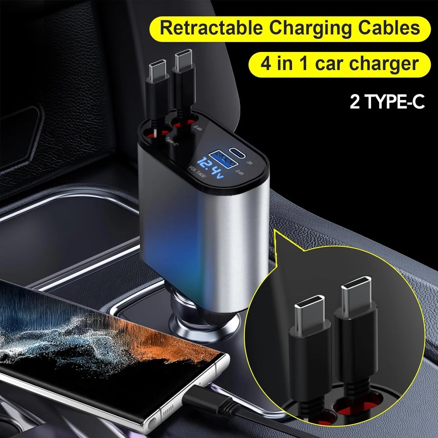 TIKTOK SHOP Retractable Car Charger, 4 in 1 Fast Car Phone Charger 66W, Retractable Cables and USB Car Charger,Compatible with Iphone 15/14/13/12/11,Galaxy,Pixel - Blount ExpressTIKTOK SHOP Retractable Car Charger, 4 in 1 Fast Car Phone Charger 66W, Retractable Cables and USB Car Charger,Compatible with Iphone 15/14/13/12/11,Galaxy,PixelTIKTOK SHOP Retractable Car Charger, 4 in 1 Fast Car Phone Charger 66W, Retractable Cables and USB Car Charger,Compatible with Iphone 15/14/13/12/11,Galaxy,Pixel