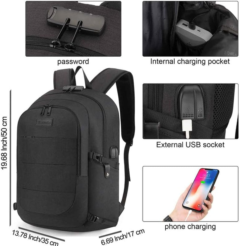 Tzowla Travel Laptop Backpack Water Resistant Anti-Theft Bag with USB Charging Port and Lock 15.6 Inch Computer Business Backpacks for Women Men Work College Gift,Casual Daypack - Blount ExpressTzowla Travel Laptop Backpack Water Resistant Anti-Theft Bag with USB Charging Port and Lock 15.6 Inch Computer Business Backpacks for Women Men Work College Gift,Casual DaypackTzowla Travel Laptop Backpack Water Resistant Anti-Theft Bag with USB Charging Port and Lock 15.6 Inch Computer Business Backpack