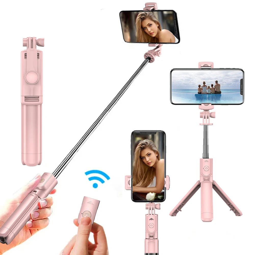 Wireless Selfie Stick Tripod Stand with Light Bluetooth Remote Extendable Tripod for iPhone Mobile Phone Tiktok Live Streaming - Blount ExpressWireless Selfie Stick Tripod Stand with Light Bluetooth Remote Extendable Tripod for iPhone Mobile Phone Tiktok Live StreamingWireless Selfie Stick Tripod Stand with Light Bluetooth Remote Extendable Tripod for iPhone Mobile Phone Tiktok Live Streaming14:1052#pink(NO Light)